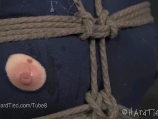 Betje eje india tomus nipple suction in rope bondage